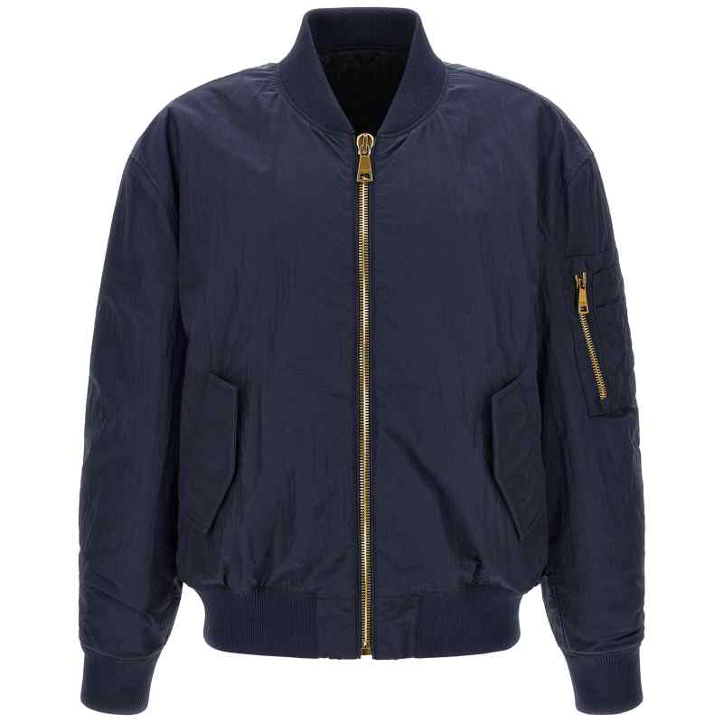 HH1TFC55XM286DU_01_M_2026-07-23T08-35-28.278Z Balmain Logo Embroidery Bomber Jacket