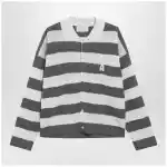 Ami Paris Ami de Coeur striped cotton knit cardigan