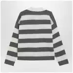 Ami Paris Ami de Coeur striped cotton knit cardigan