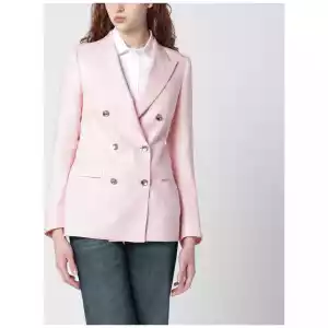 Tagliatore Pink double-breasted linen jacket
