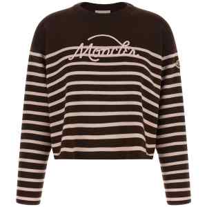 Moncler Striped Sweater With Embroidery