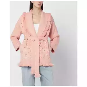 Alanui Salmon pink paisley cardigan