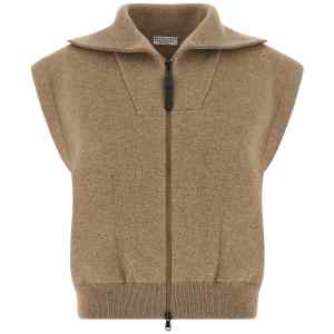 Brunello Cucinelli Shiny Zipper Pull Vest
