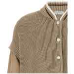 Brunello Cucinelli Organza Sleeve Cardigan