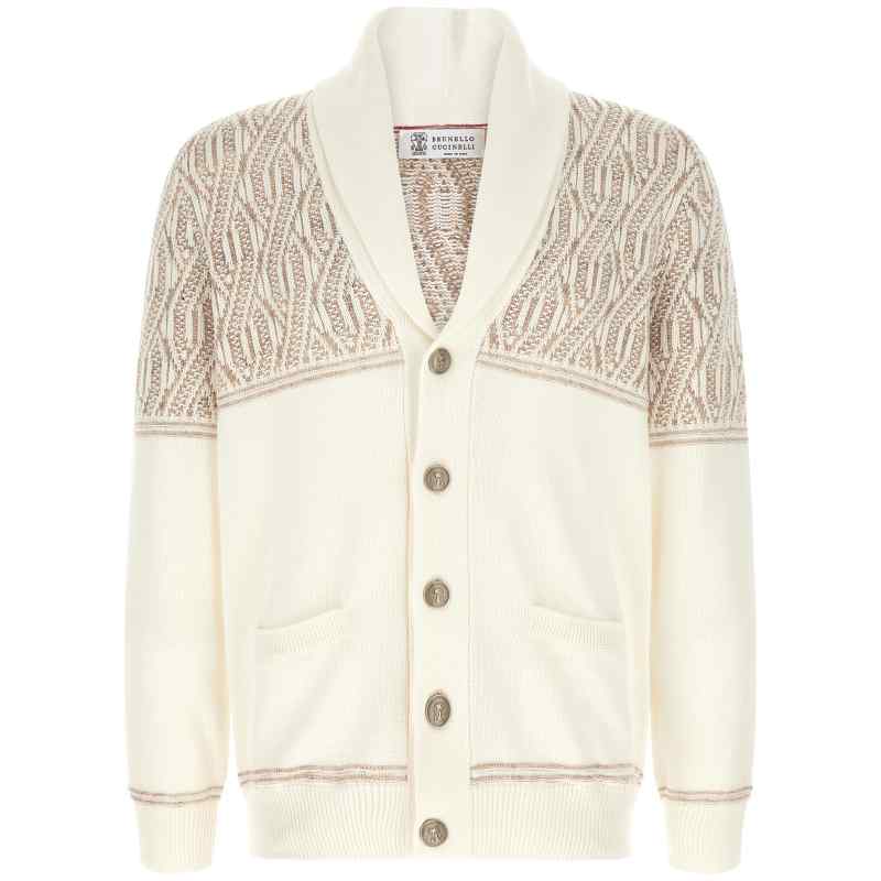 M28709406CPK51_01_M_2026-06-24T09-06-37.648Z Brunello Cucinelli Braided Jacquard Shoulders Cardigan