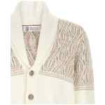 Brunello Cucinelli Braided Jacquard Shoulders Cardigan