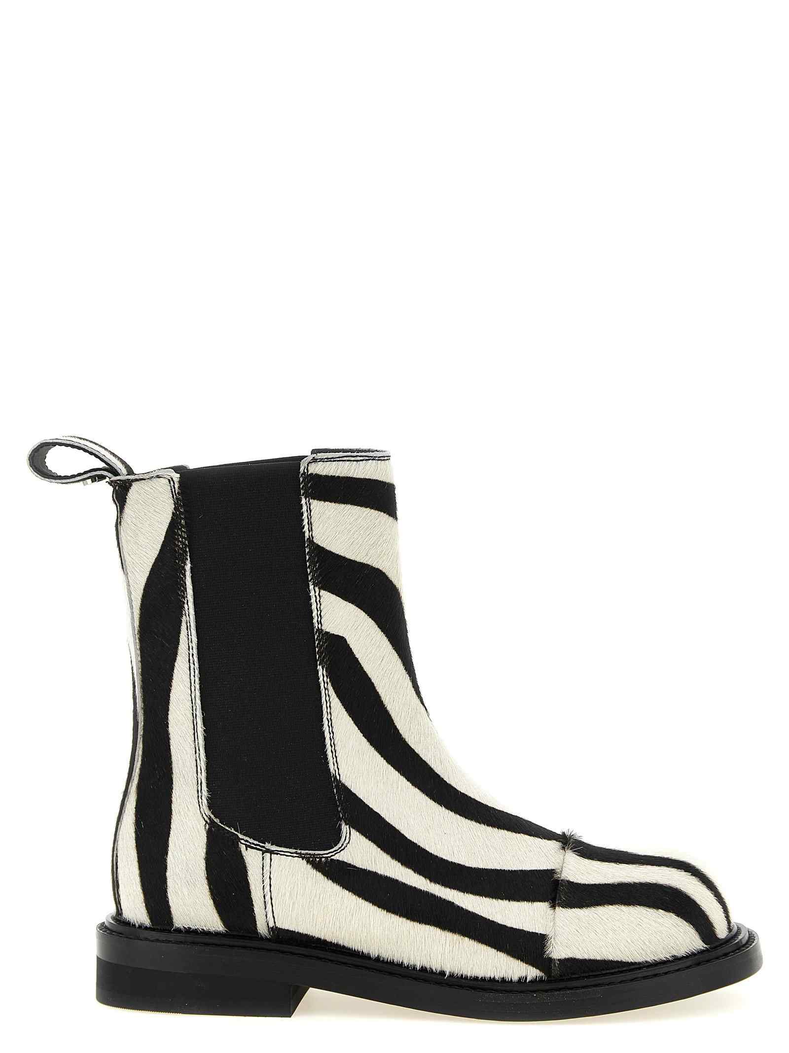 Moschino Zebra Pony Ankle Boots