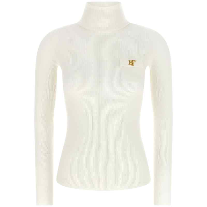 Elisabetta Franchi Turtleneck Embroidery à Jour