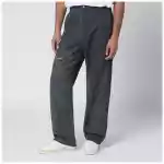 Represent Washed-effect black cotton trousers