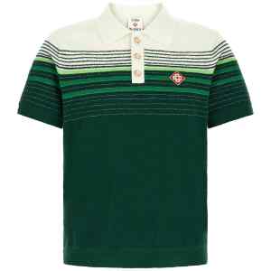 Casablanca Bouclé Stripes Polo Shirt