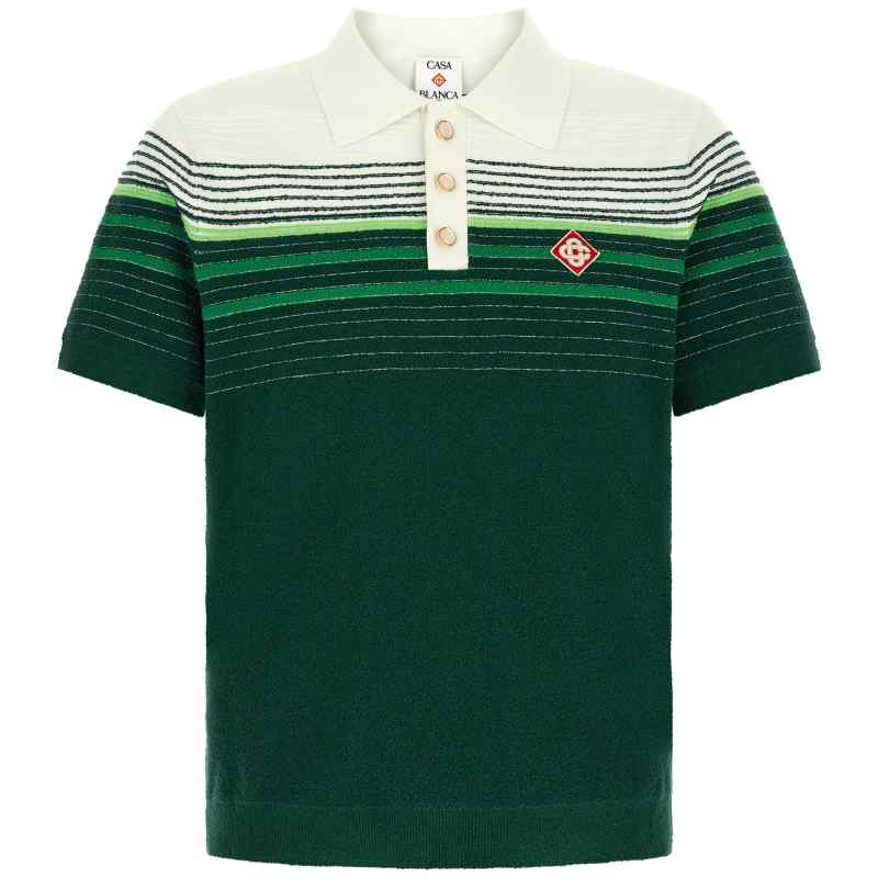 Casablanca Bouclé Stripes Polo Shirt