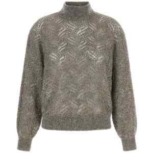 Brunello Cucinelli Dazzling Abstract Leaf Sweater
