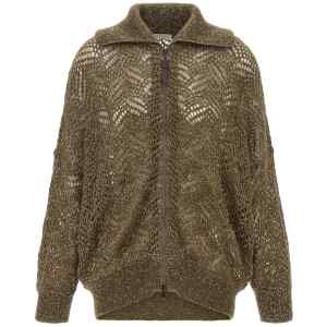 Brunello Cucinelli Dazzling Abstract Leaf Cardigan