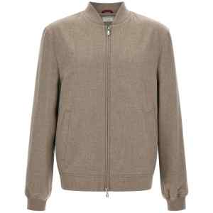Brunello Cucinelli Light Flannel Bomber Jacket