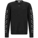 Off White Diag Arrow Fuzzy Sweater With Intarsia