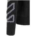 Off White Diag Arrow Fuzzy Sweater With Intarsia