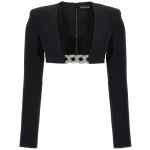 David Koma Top 3d Crystsal Chain And Square Neck