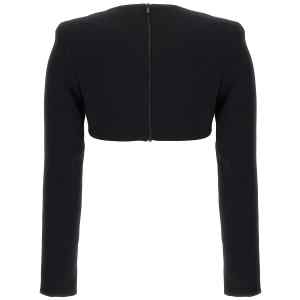 David Koma Top 3d Crystsal Chain And Square Neck