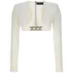 David Koma Top 3d Crystsal Chain And Square Neck