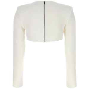 David Koma Top 3d Crystsal Chain And Square Neck