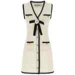 Self-Portrait White Pointelle Knit Mini Dress