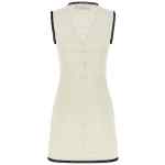 Self-Portrait White Pointelle Knit Mini Dress