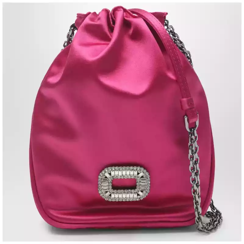 ROGER VIVIER Nano Pilgrim bag in fuchsia satin