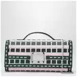 ROGER VIVIER Belle Vivier ice/pink/navy blue clutch bag