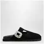 ROGER VIVIER Black suede Mule Slidy Viv