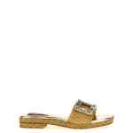 Roger Vivier Raffia Jewel Sandals