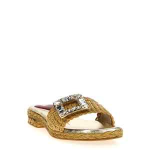 Roger Vivier Raffia Jewel Sandals