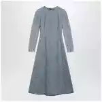 Maison Margiela Cup-shoulder denim midi dress in ice blue