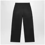 Maison Margiela Double-dyed work trousers in black cotton with spots