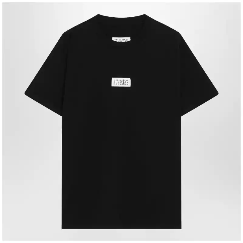 MM6 Maison Margiela Black cotton jersey T-shirt with logo patch