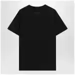 MM6 Maison Margiela Black cotton jersey T-shirt with logo patch