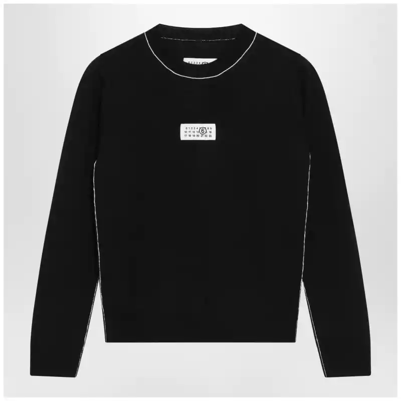 MM6 Maison Margiela Wool-blend sweater with contrast trim in black