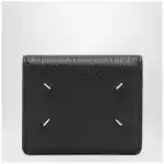 Maison Margiela Four Stitches compact grained leather card holder in black