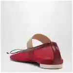 MM6 Maison Margiela Numeric Anatomic Ballet Flats with Transparent Finish in Red