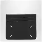 Maison Margiela Four Stitches Card Holder in Black Calf Leather