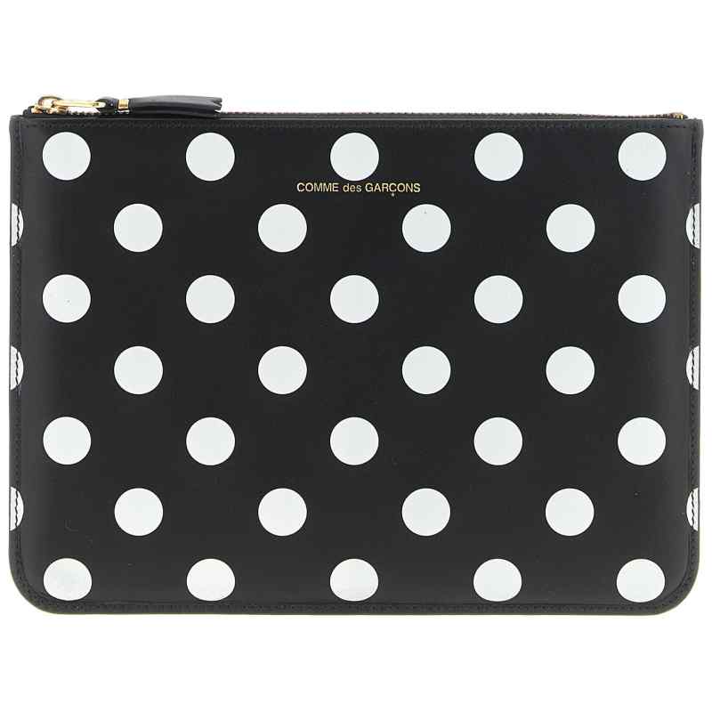 SA5100PDBLACK_01_M_2025-09-19T08-39-44.391Z Comme Des Garcons Wallet Polka Dots Printed Wallet