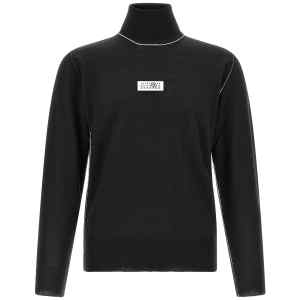 Mm6 Maison Margiela Turtleneck Sweater With Contrast Stitching