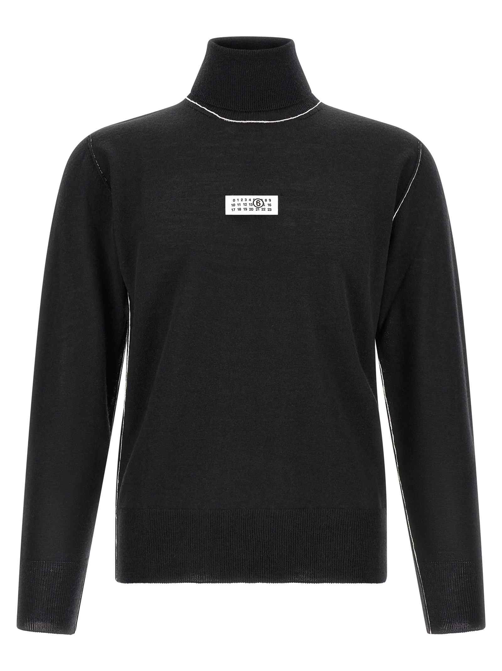 Mm6 Maison Margiela Turtleneck Sweater With Contrast Stitching
