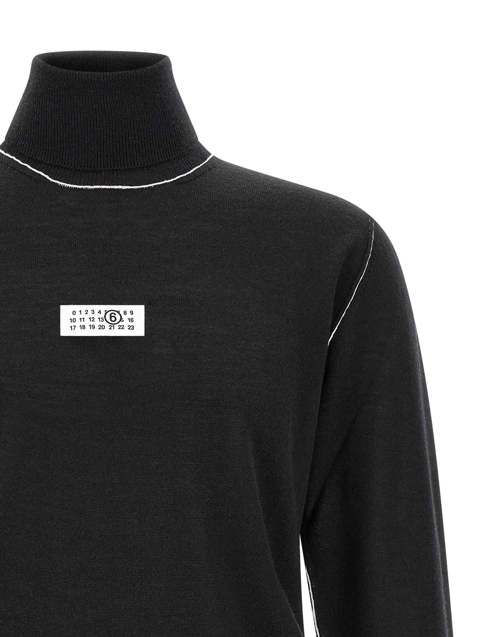 Mm6 Maison Margiela Turtleneck Sweater With Contrast Stitching