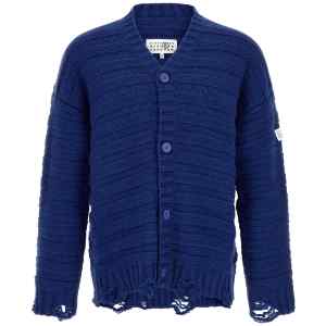 Mm6 Maison Margiela Distressed Wool Cardigan