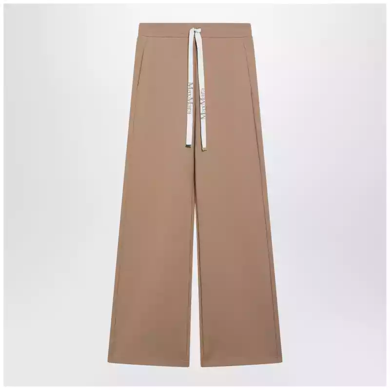 SMMBALICO_T_MAXS-006.x S Max Mara Camel Cotton Jersey Trousers