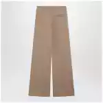 S Max Mara Camel Cotton Jersey Trousers