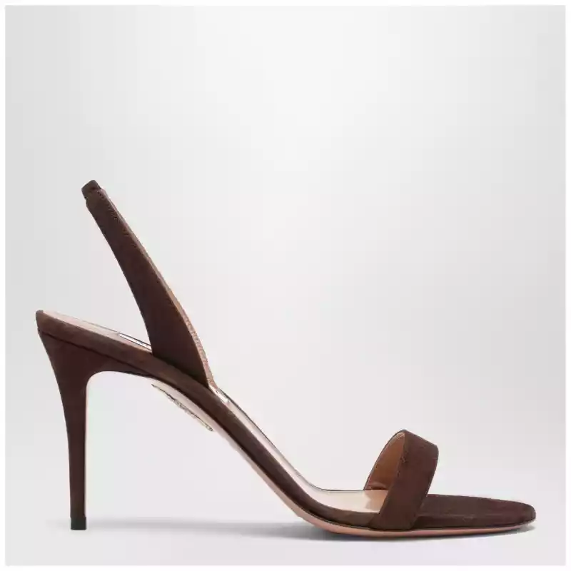 Aquazzura So Nude mid-heel sandals in Espresso
