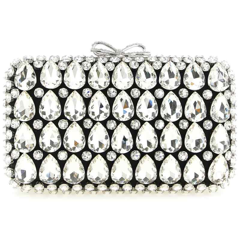 SS26305ABBLACK_01_M_2026-02-25T09-39-12.889Z Self-Portrait Black Satin Crystal Clutch