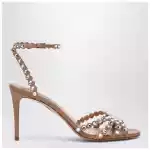 Aquazzura Tequila Sandal crystal nappa sandals in Daisy yellow