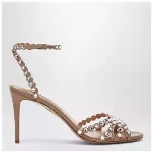 Aquazzura Tequila Sandal crystal nappa sandals in Daisy yellow